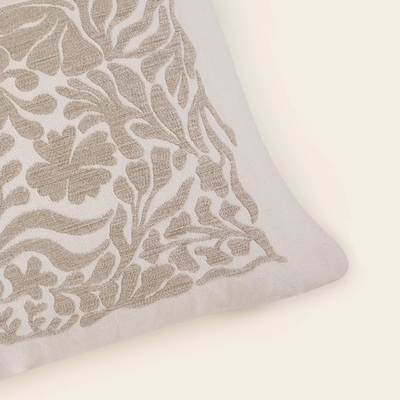 Housse de coussin SILENE ivoire et taupe