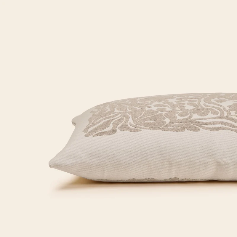 Housse de coussin SILENE ivoire et taupe