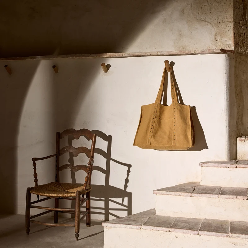 Sac NENIO jaune et clous laiton