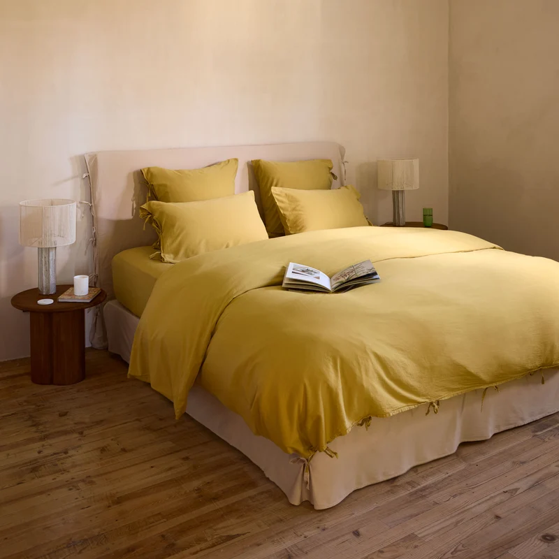 Housse de couette SATHEENE jaune indien