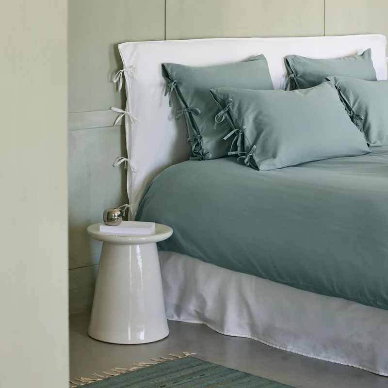 Lot de 2 taies d'oreiller SATHEENE vert eucalyptus