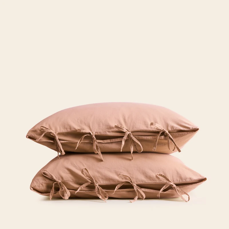 Lot de 2 taies d'oreiller SATHEENE terrarosa