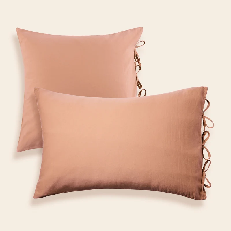 Lot de 2 taies d'oreiller SATHEENE terrarosa
