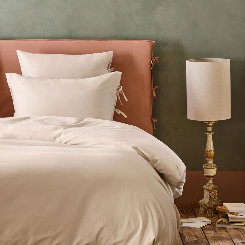 Lot de 2 taies d'oreiller SATHEENE beige nude
