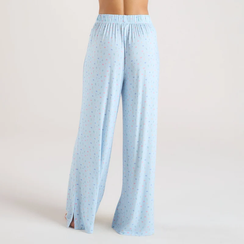 Modal Pyjama-Unterteil - Florales Blau