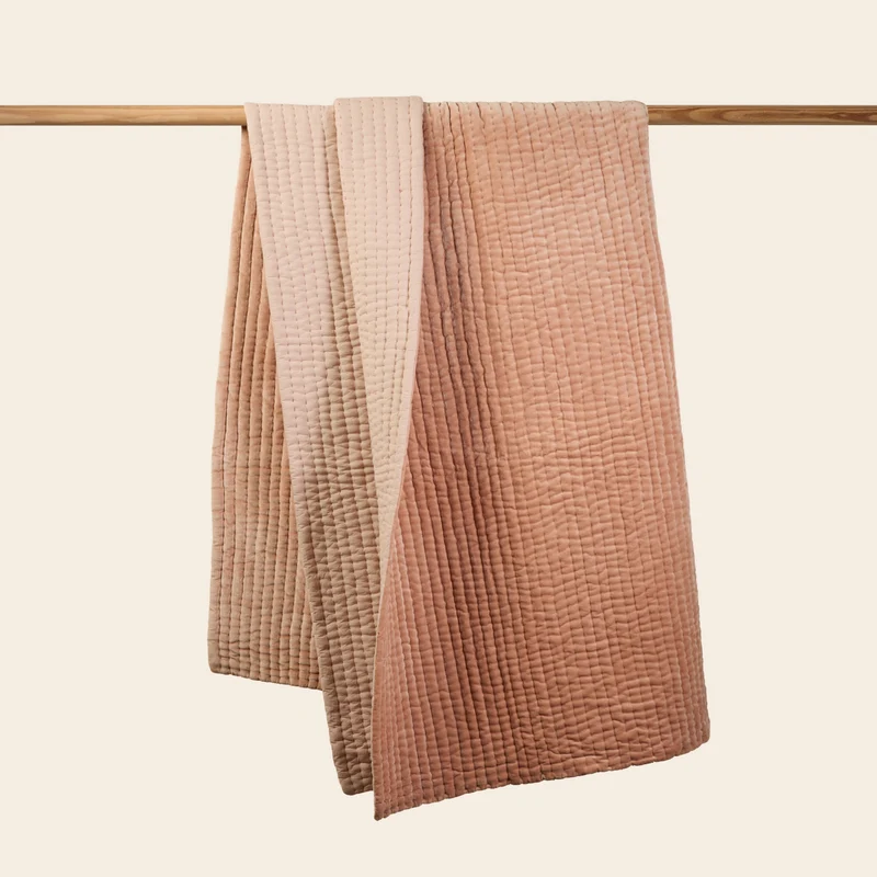 Couvre-lit matelassé AURALIE rose églantine