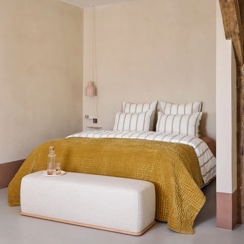 Couvre-lit matelassé AURALIE jaune camomille