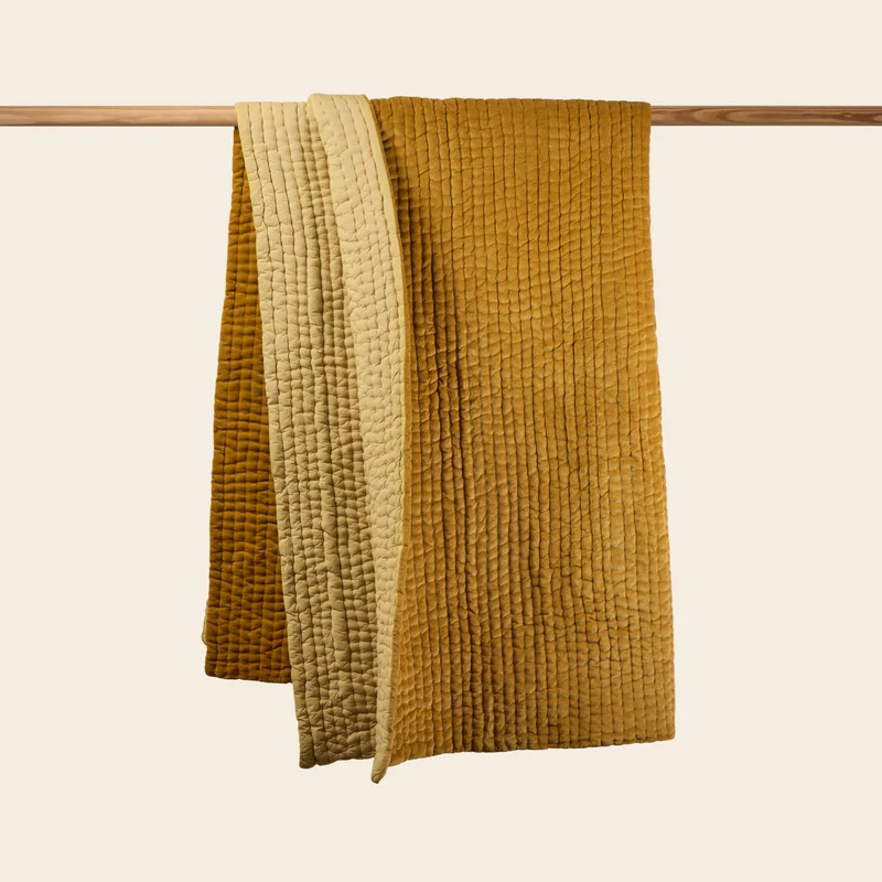 Couvre-lit matelassé AURALIE jaune camomille