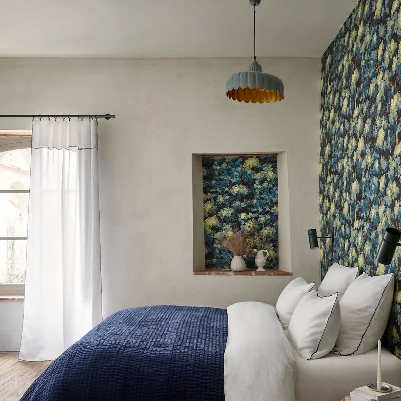 Couvre-lit matelassé AURALIE bleu nordique