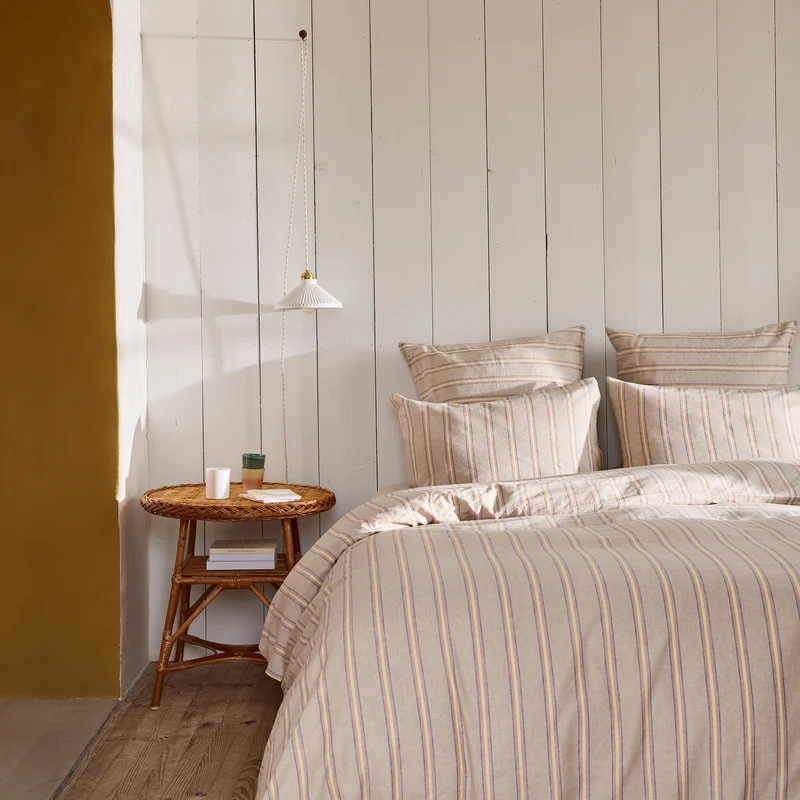 Housse de couette LELIO naturel rayé