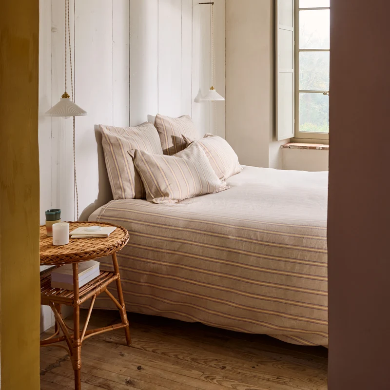 Housse de couette LELIO naturel rayé