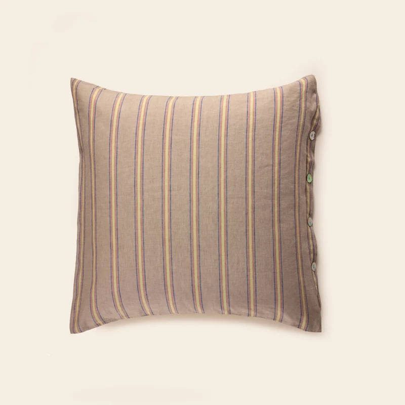 Lot de 2 taies d'oreiller LELIO naturel rayé