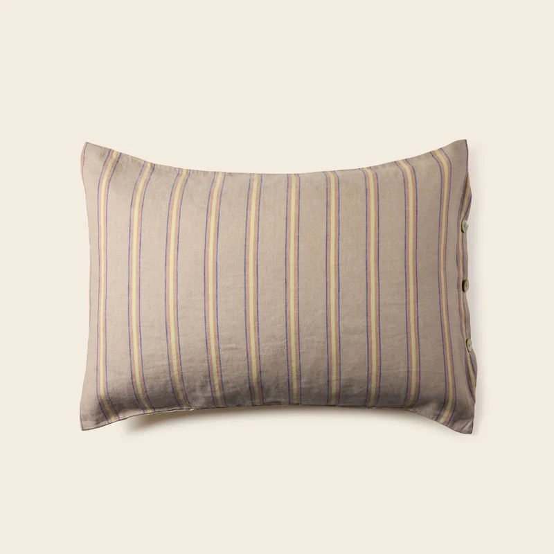 Lot de 2 taies d'oreiller LELIO naturel rayé