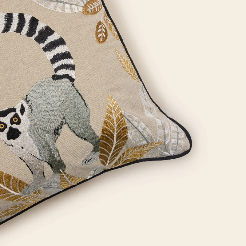 Housse de coussin MADAGASCAR naturel et ocre