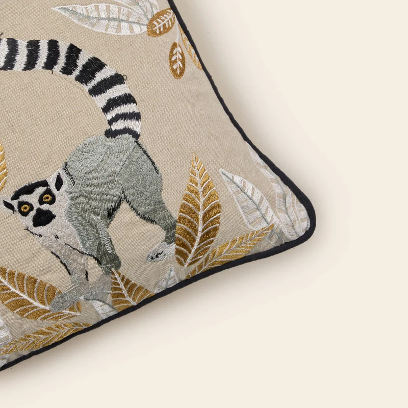 Housse de coussin MADAGASCAR naturel et ocre