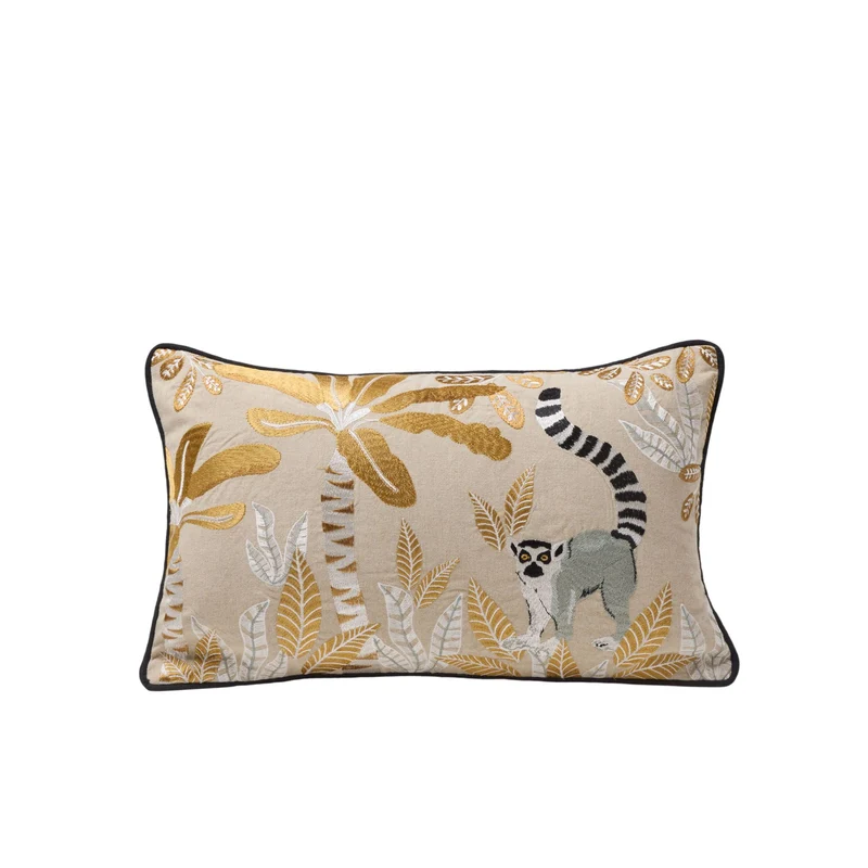Housse de coussin MADAGASCAR naturel et ocre