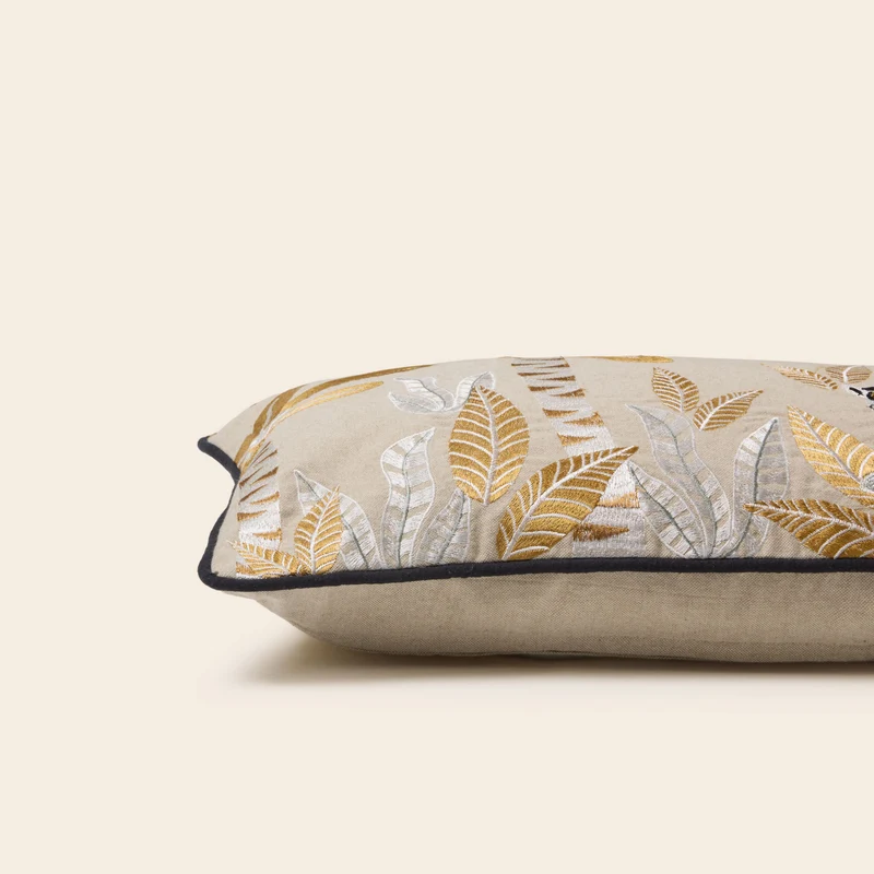 Housse de coussin MADAGASCAR naturel et ocre