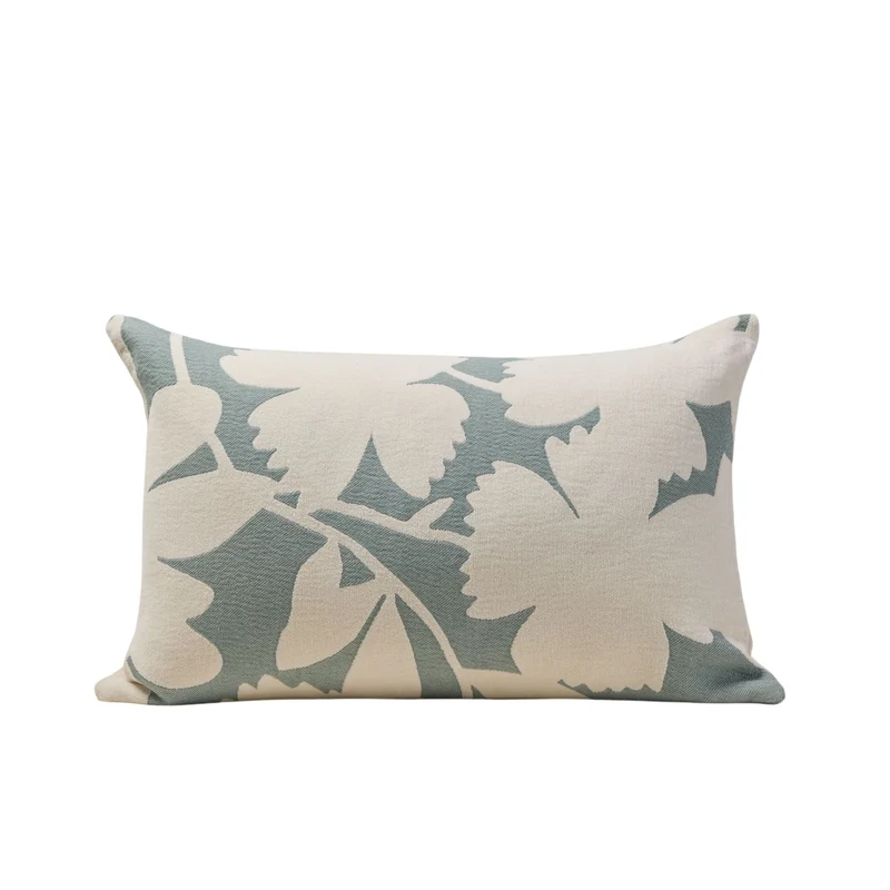 Housse de coussin FLAURIA ivoire et vert sauge