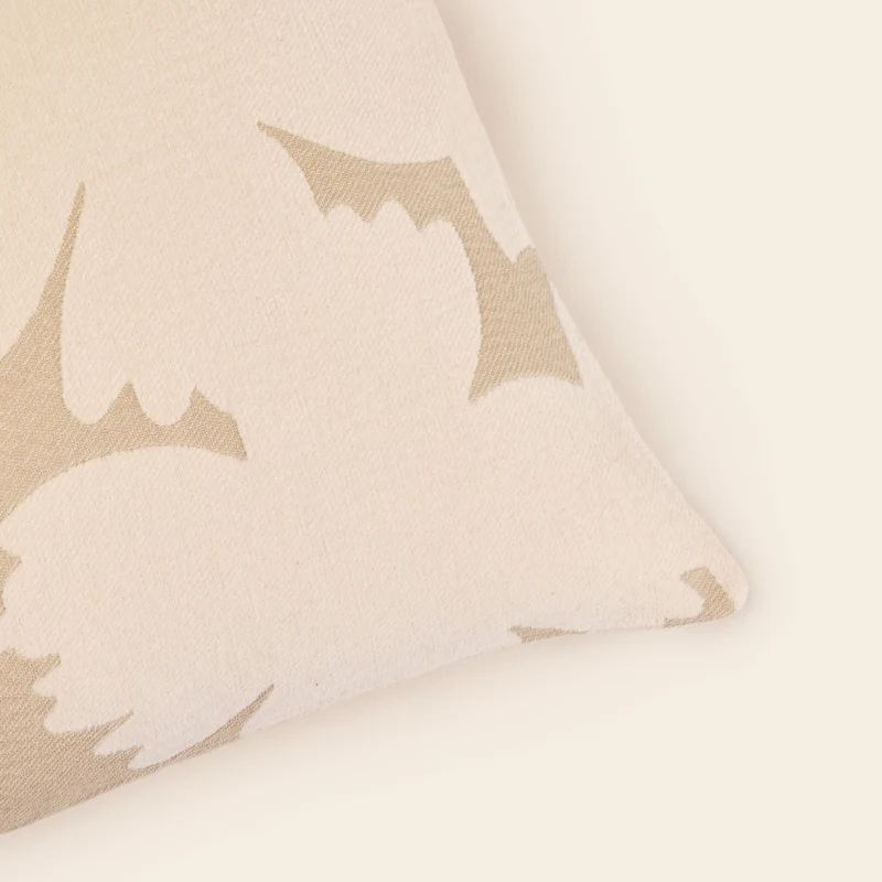 Housse de coussin FLAURIA ivoire et beige chaud
