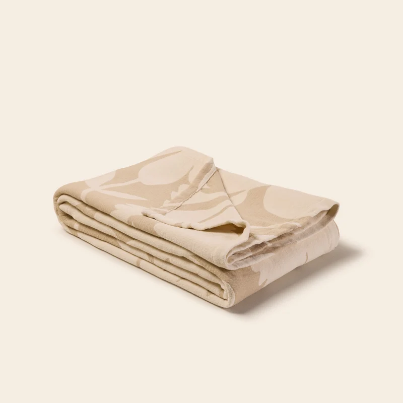 Couvre-lit FLAURIA ivoire et beige chaud