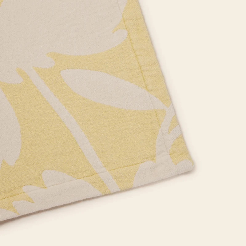 Couvre-lit FLAURIA ivoire et jaune pastel
