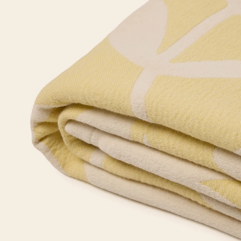 Couvre-lit FLAURIA ivoire et jaune pastel