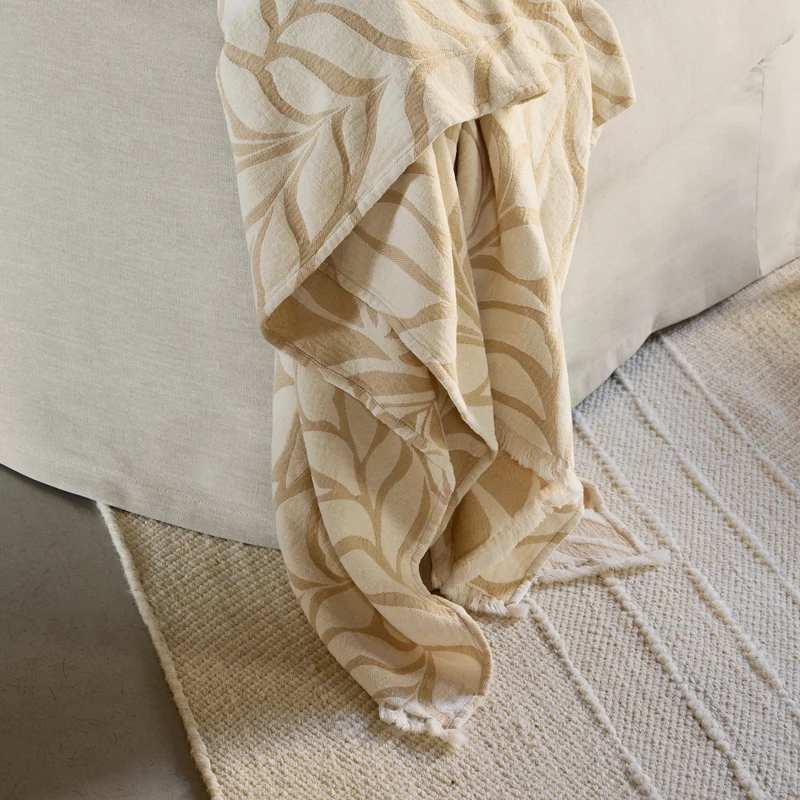 Plaid LOUENN ivoire et beige doux