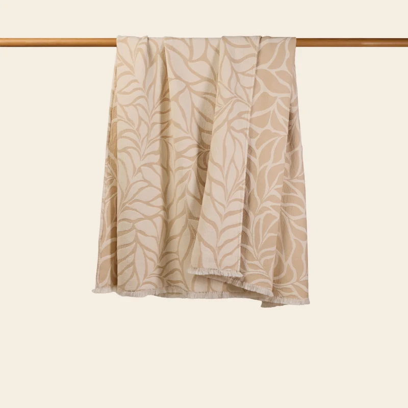 Plaid LOUENN ivoire et beige doux