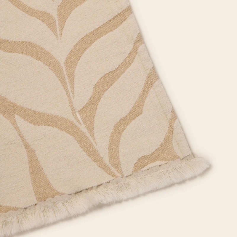 Plaid LOUENN ivoire et beige doux