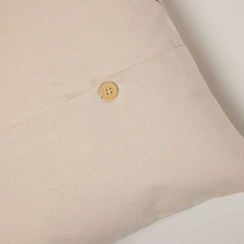 Housse de coussin TRIAGO vert de gris et noir