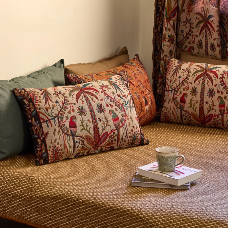Housse de coussin SUNDARI ivoire et multicolore