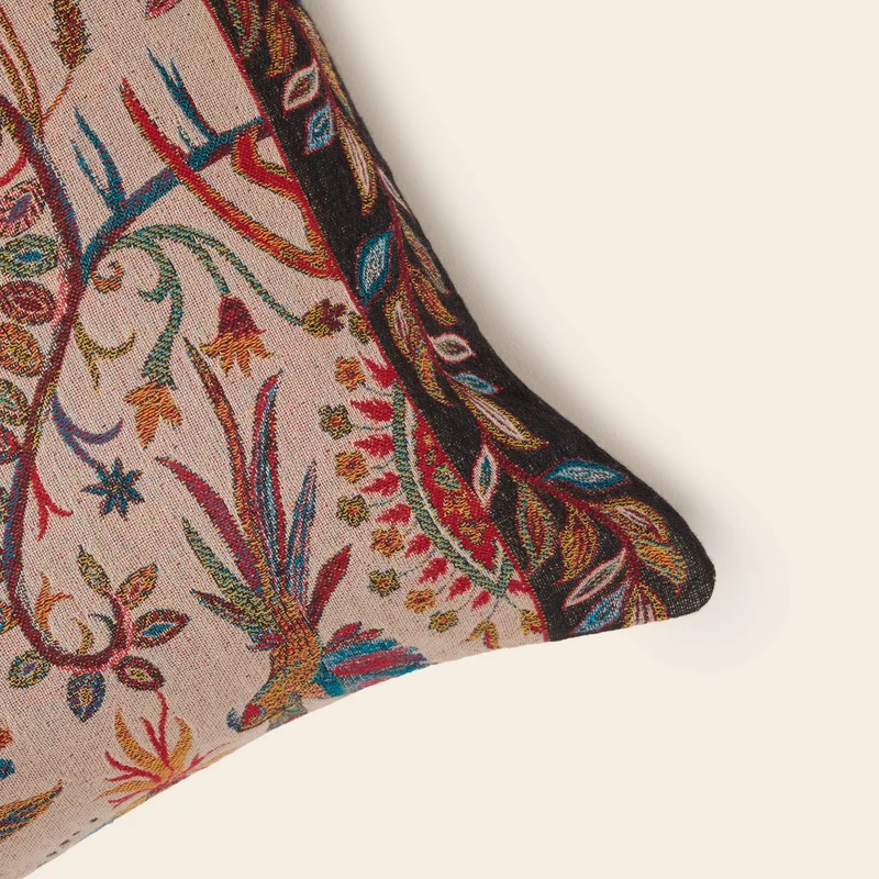 Housse de coussin SUNDARI ivoire et multicolore