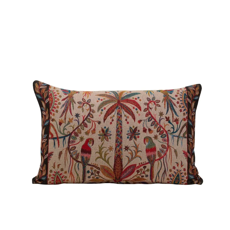 Housse de coussin SUNDARI ivoire et multicolore