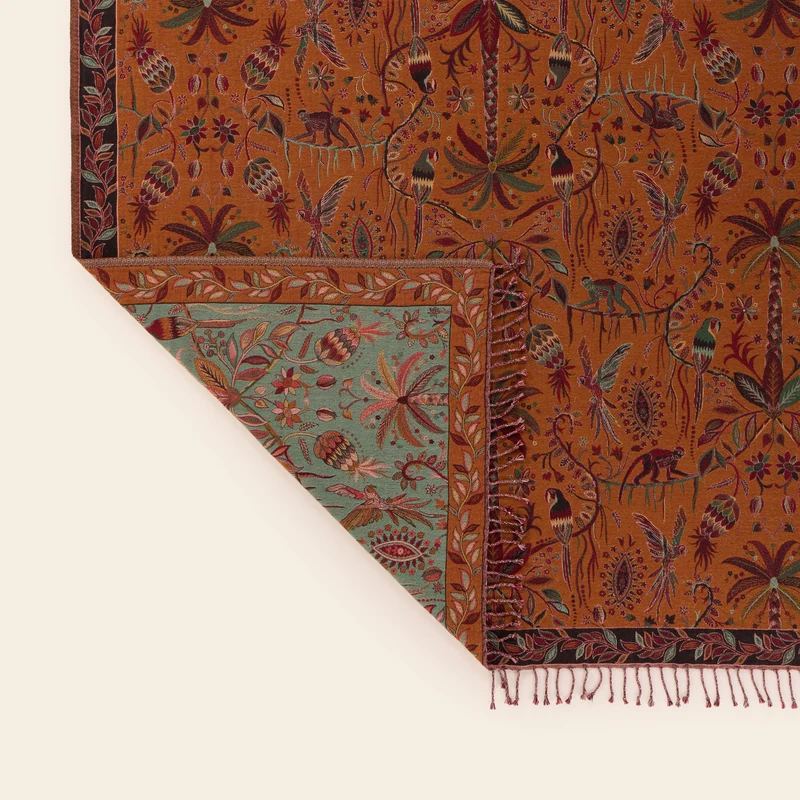 Plaid SUNDARI orange et multicolore