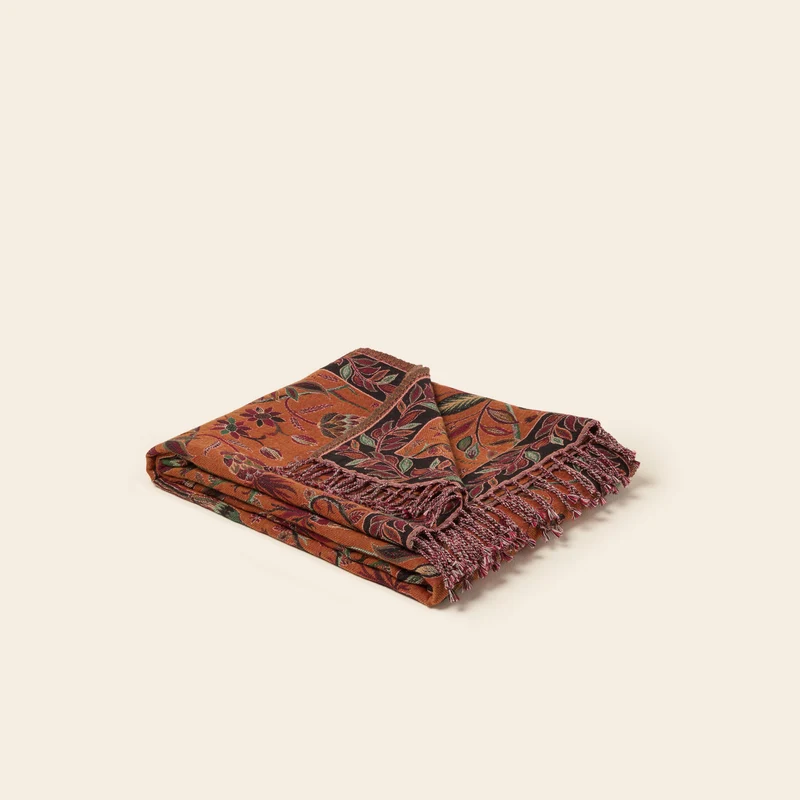 Plaid SUNDARI orange et multicolore