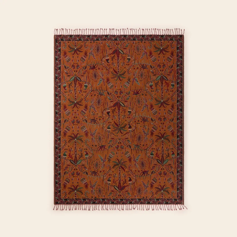 Plaid SUNDARI orange et multicolore