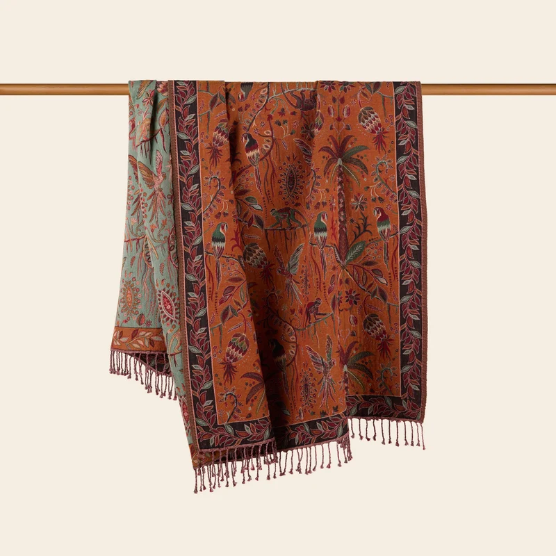 Plaid SUNDARI orange et multicolore