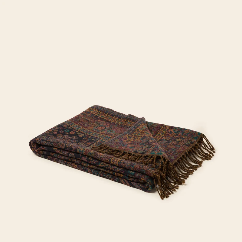 Plaid MAGDI noir et multicolore