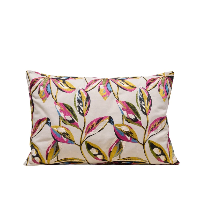 Housse de coussin RAMHA calcaire et multicolore