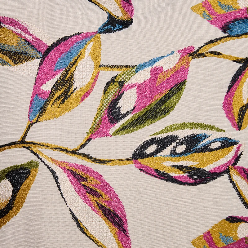 Housse de coussin RAMHA calcaire et multicolore