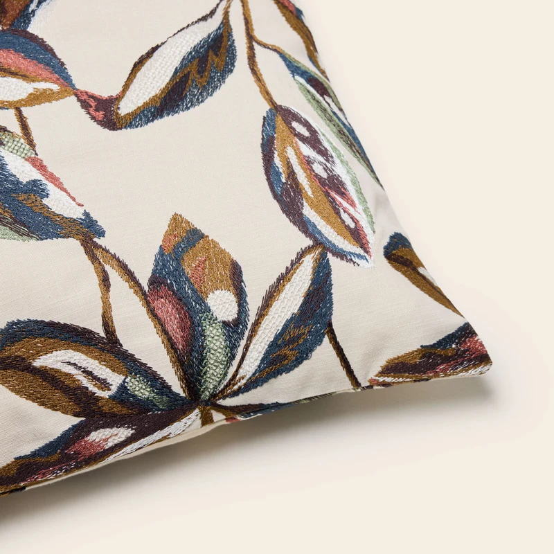 Housse de coussin RAMHA ivoire et multicolore