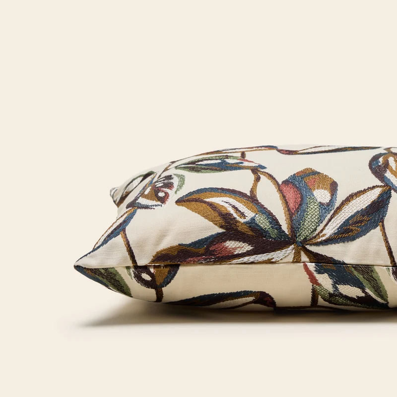 Housse de coussin RAMHA ivoire et multicolore