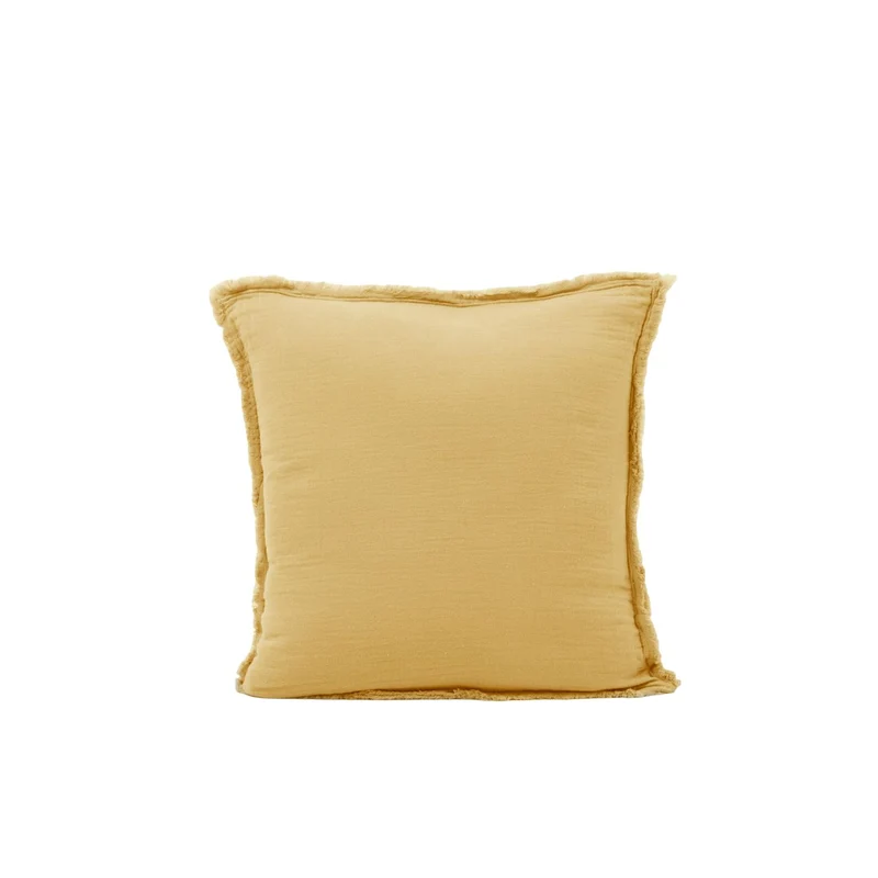Taie d'oreiller LOU jaune paille