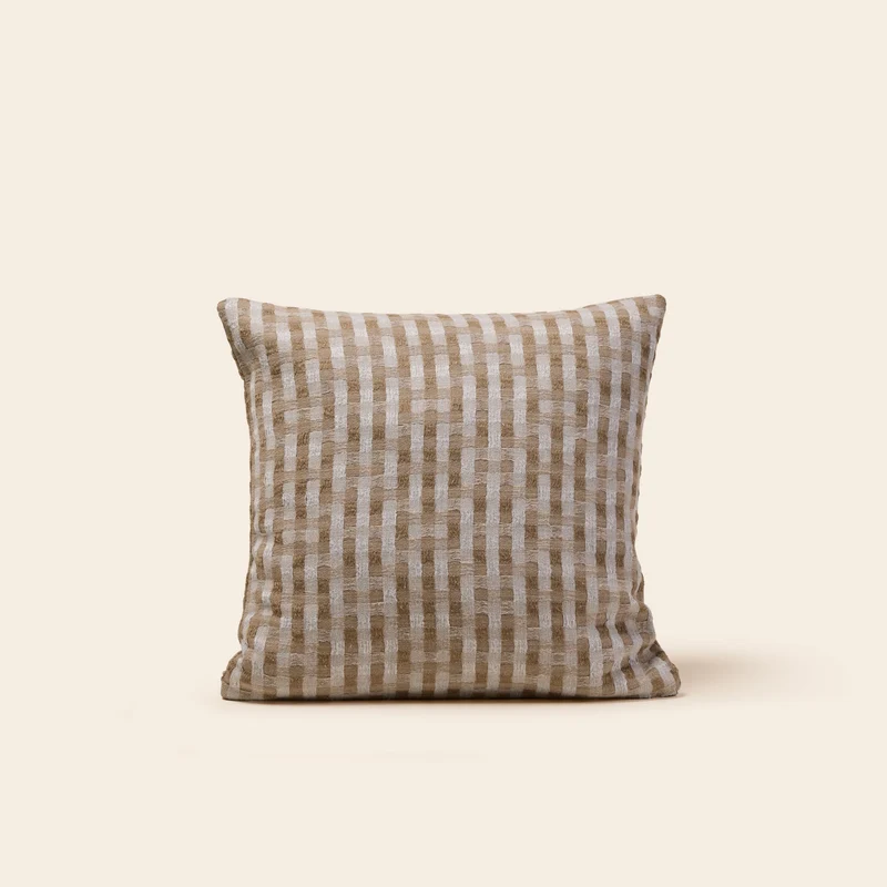 Housse de coussin CASTIN naturel et taupe
