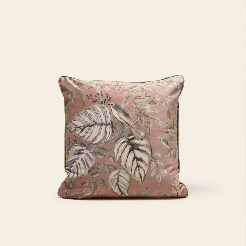 Housse de coussin OTONIA terracotta et vert