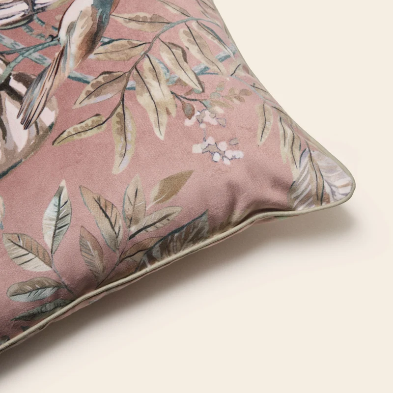 Housse de coussin OTONIA terracotta et vert