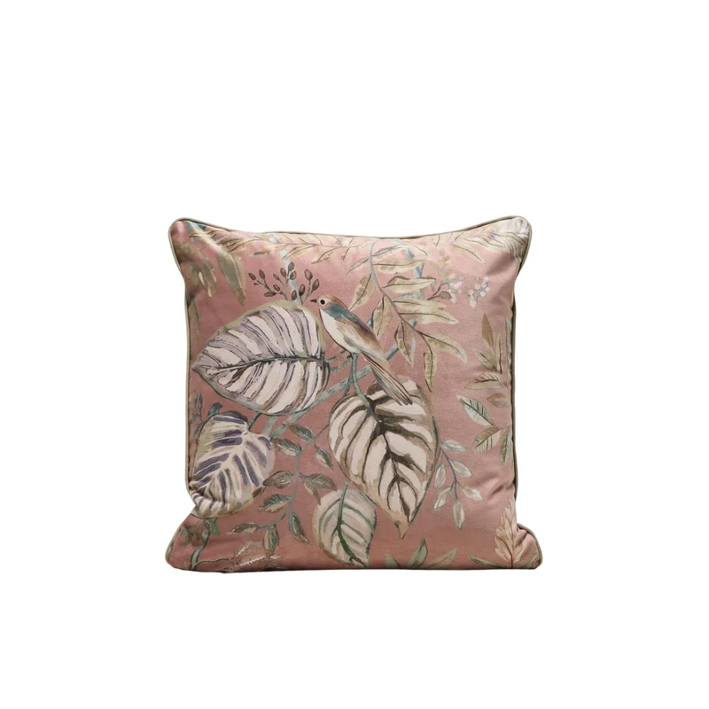 Housse de coussin OTONIA terracotta et vert