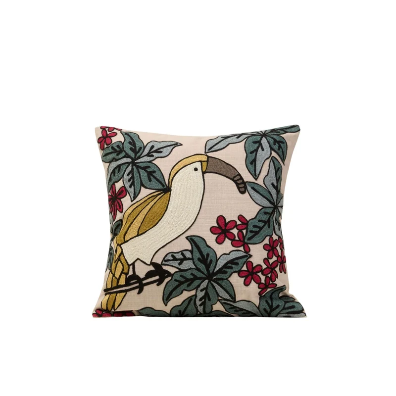 Housse de coussin TUCANA naturel et multicolore