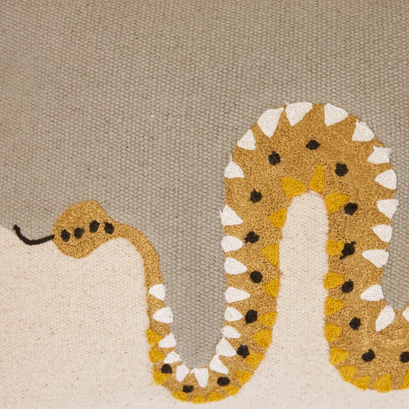 Housse de coussin TEOTI naturel et python doré