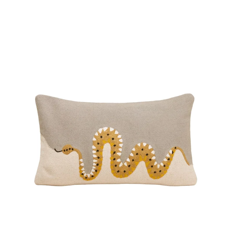 Housse de coussin TEOTI naturel et python doré